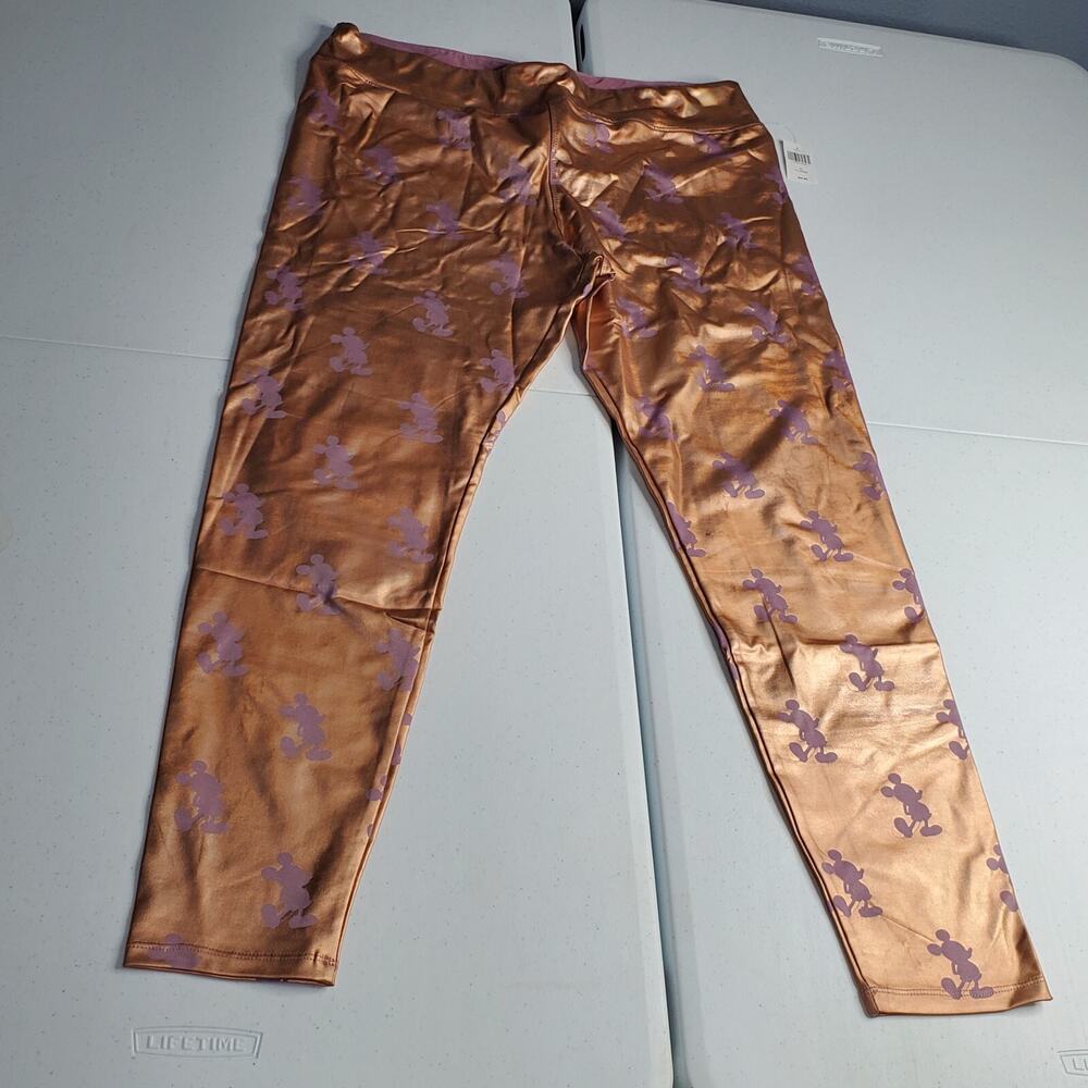 Disney World 50th Anniversary EARidescent Leggings Rose Gold Womens Extra Large